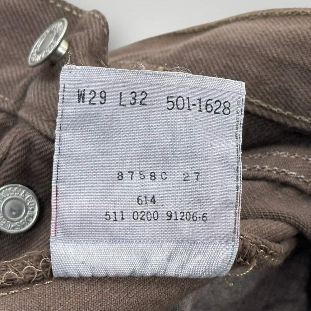 VTG 2000 Levi's 501 XX 29x32 USA MADE Jeans New Old Stock‎ BROWN Denim Y2K NWT
